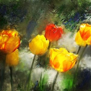 Watercolor Print of Tulips in Home and Living